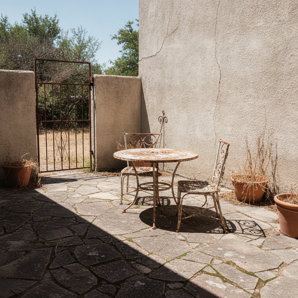 Yard before pergola construction